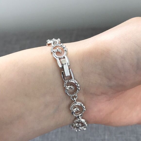 <New> Silver bracelet with colourful crystals - Picture 6 of 6